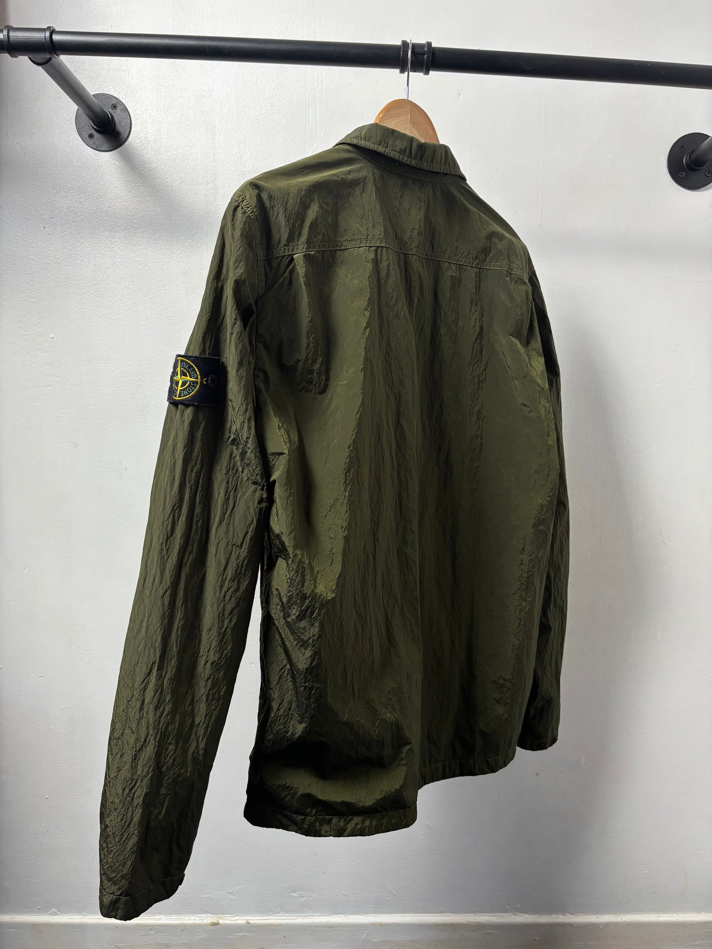 Stone Island 2017 A/W Green Nylon Metal Overshirt - L
