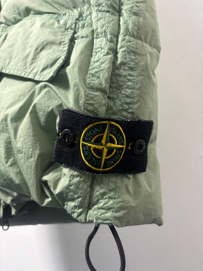Stone Island 2022 A/W Green Crinkle Reps Down Gilet - M
