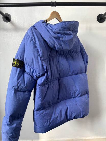Stone Island 2021 A/W Blue Crinkle Reps Down Jacket - L