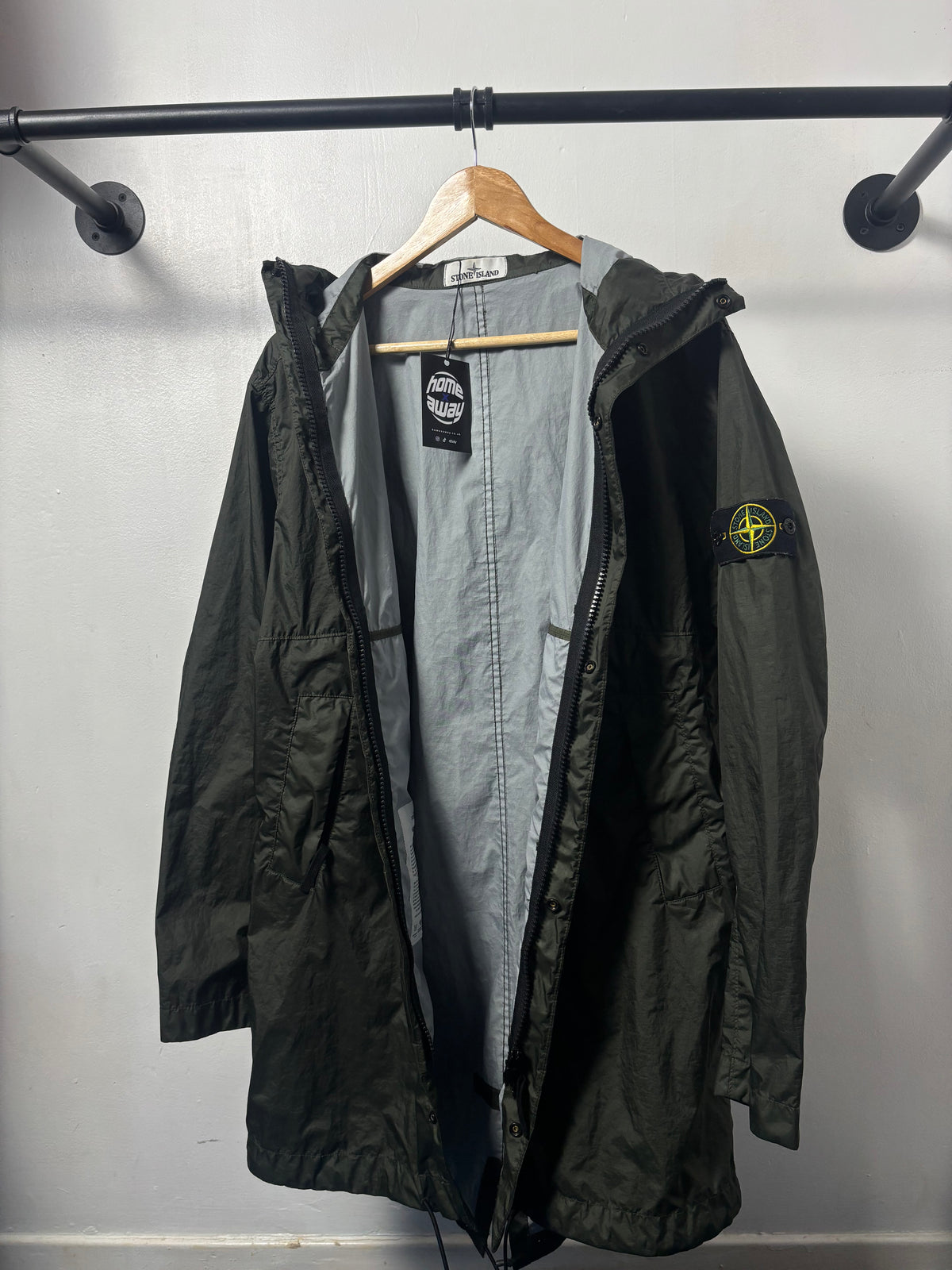 Stone Island 2020 S/S Khaki Green Membrana 3L TC Hooded Parka - M
