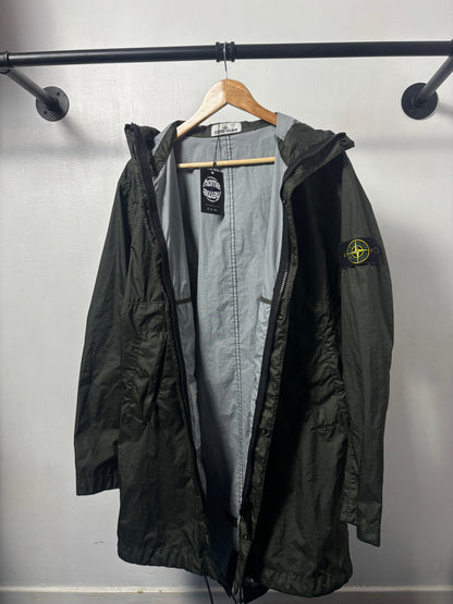 Stone Island 2020 S/S Khaki Green Membrana 3L TC Hooded Parka - M