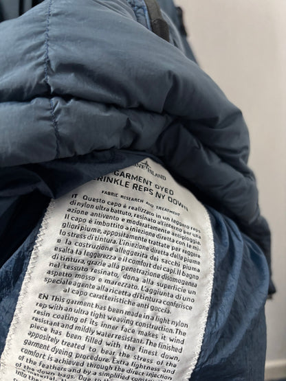 Stone Island 2018 A/W Blue Crinkle Reps Down Smock - L