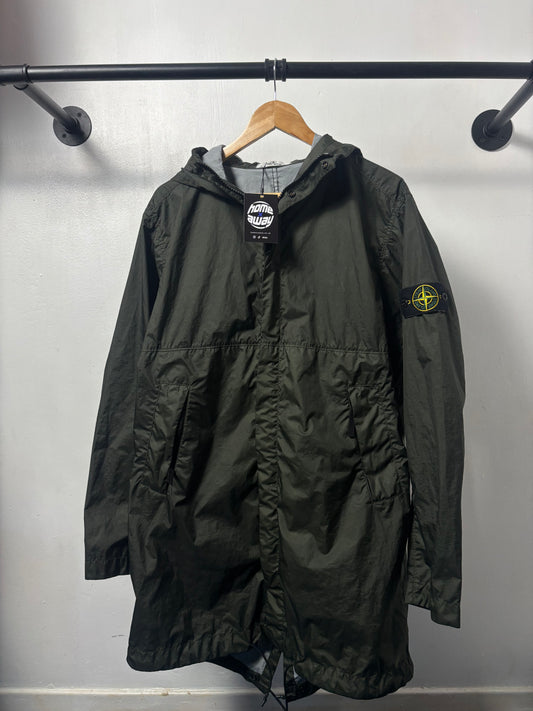 Stone Island 2020 S/S Khaki Green Membrana 3L TC Hooded Parka - M