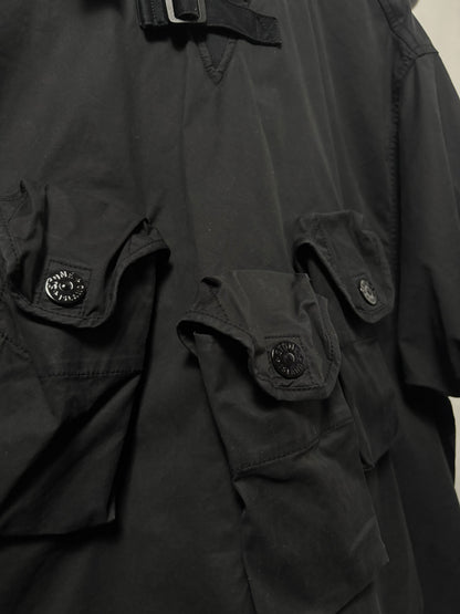 Stone Island 2021 A/W Black Bellows Pocket Garbadine Smock - XL