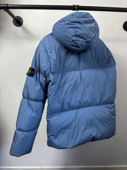 Stone Island 2020 A/W Blue Crinkle Reps Down Jacket - M