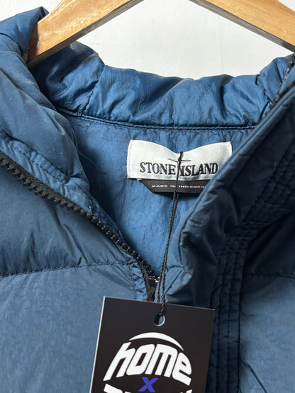 Stone Island 2018 A/W Blue Crinkle Reps Down Smock - L