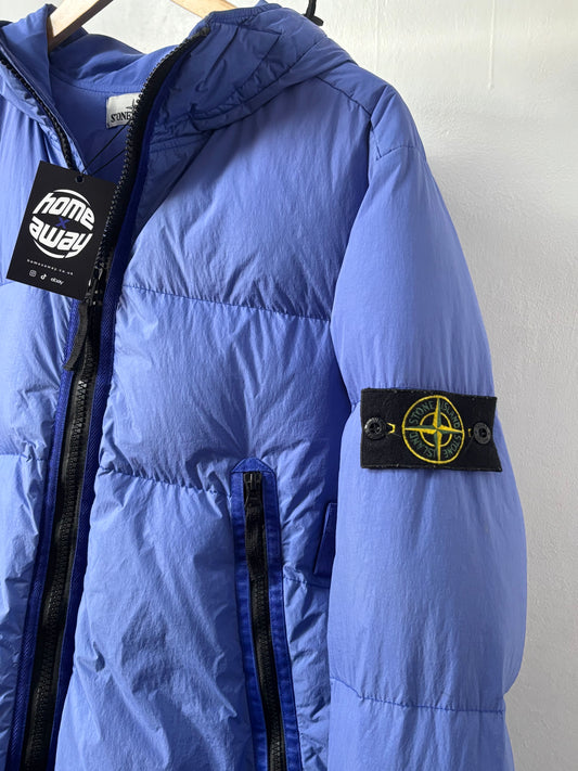 Stone Island 2021 A/W Blue Crinkle Reps Down Jacket - L