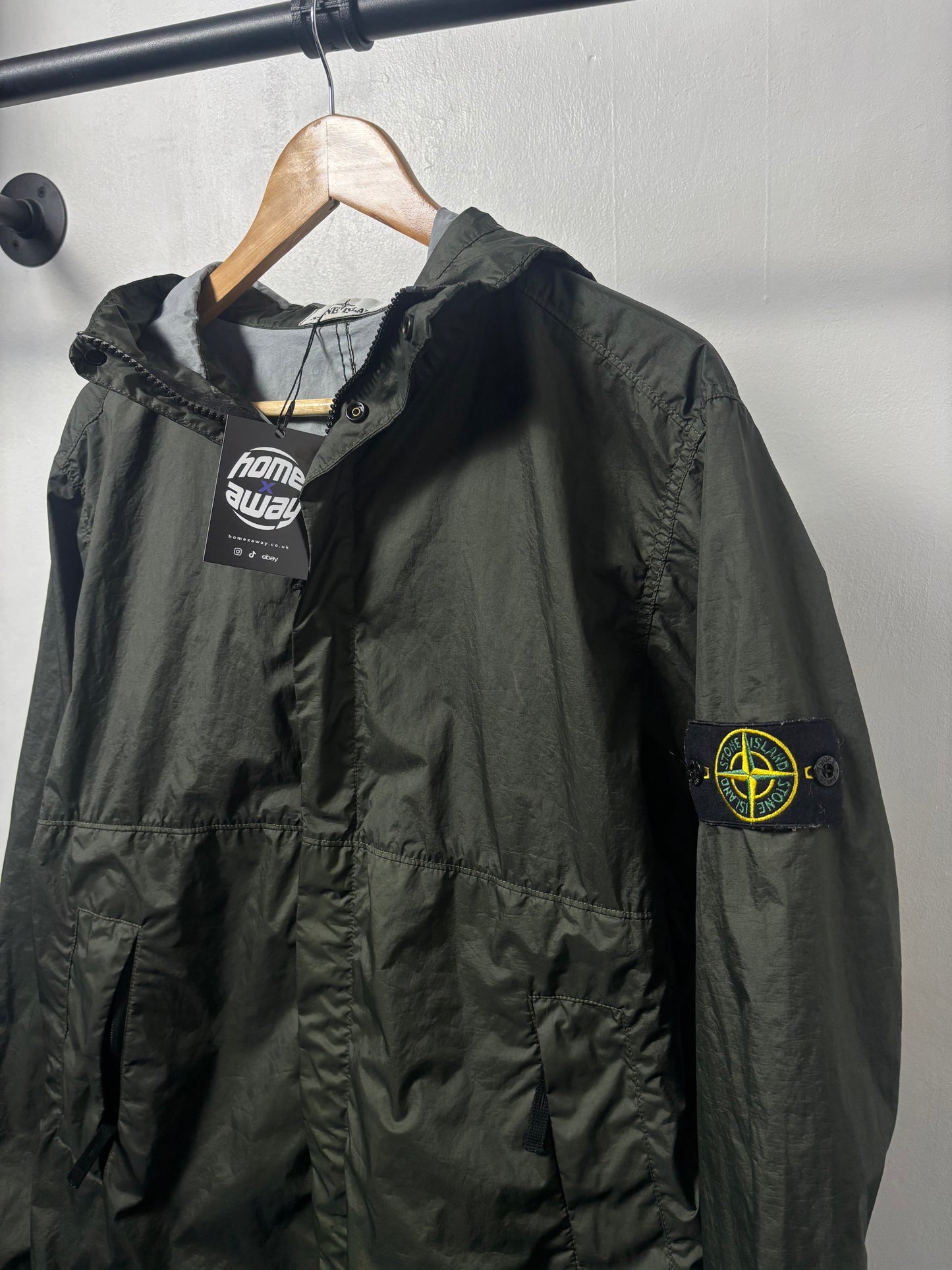Stone Island 2020 S/S Khaki Green Membrana 3L TC Hooded Parka - M