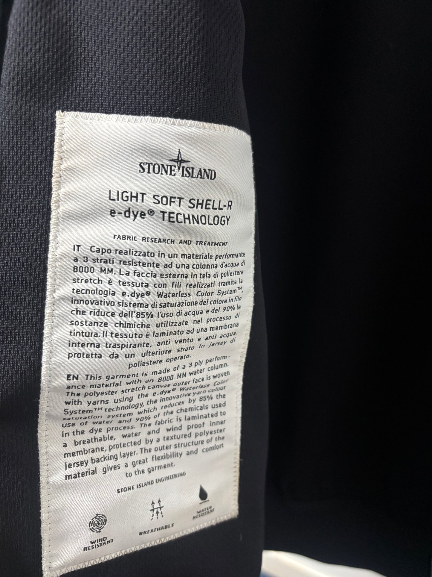 Stone Island 2021 S/S Navy Soft Shell-R Jacket - L