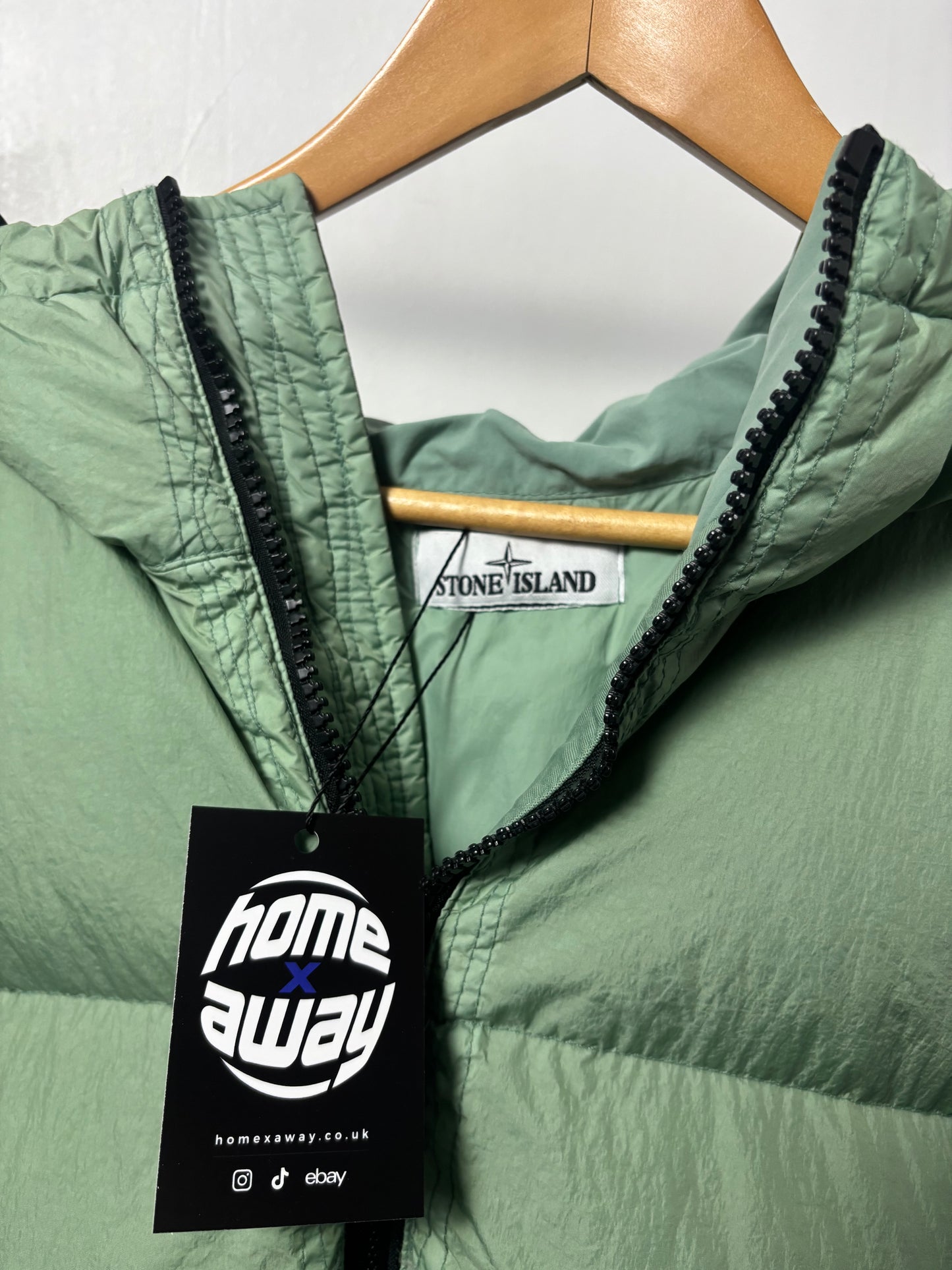 Stone Island 2022 A/W Green Crinkle R-NY Down Puffer Jacket - XXL