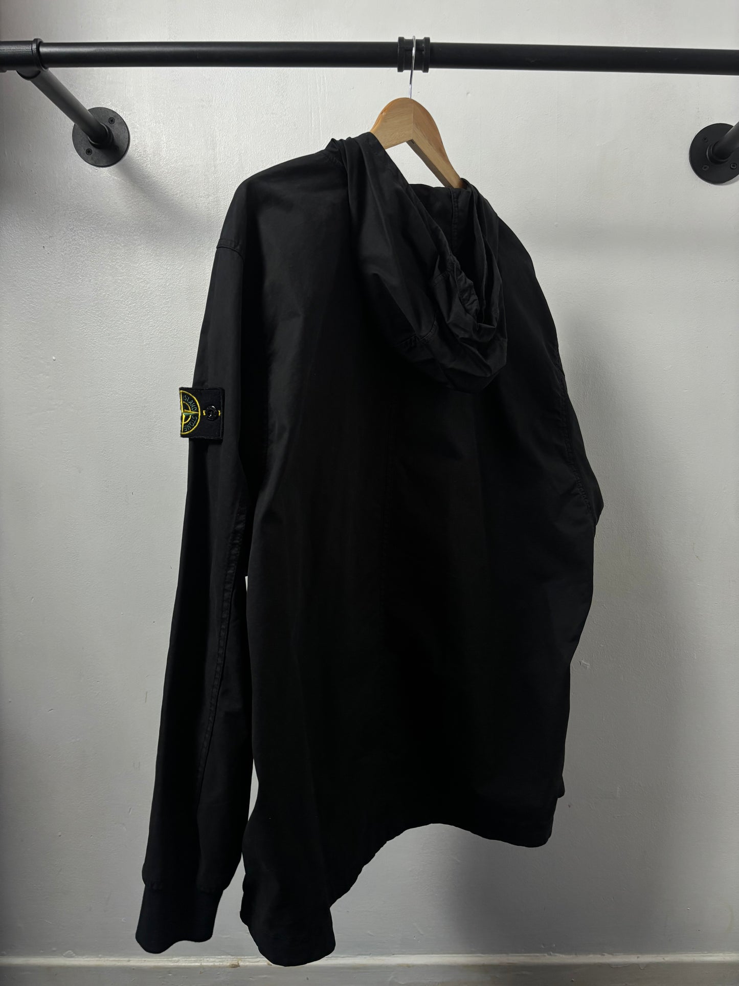 Stone Island 2021 A/W Black Bellows Pocket Garbadine Smock - XL