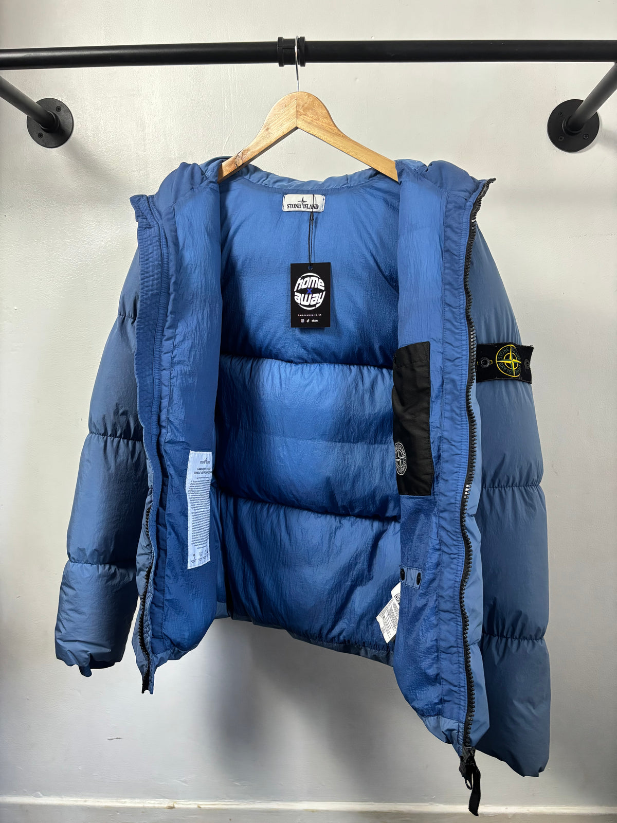 Stone Island 2020 A/W Blue Crinkle Reps Down Jacket - M