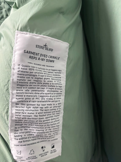 Stone Island 2022 A/W Green Crinkle R-NY Down Puffer Jacket - XXL
