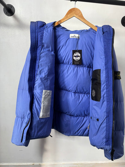 Stone Island 2021 A/W Blue Crinkle Reps Down Jacket - L