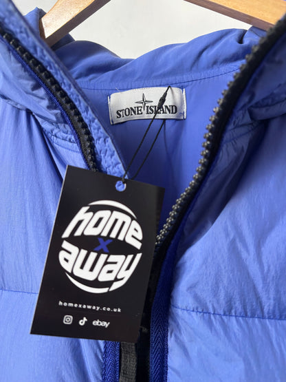 Stone Island 2021 A/W Blue Crinkle Reps Down Jacket - L