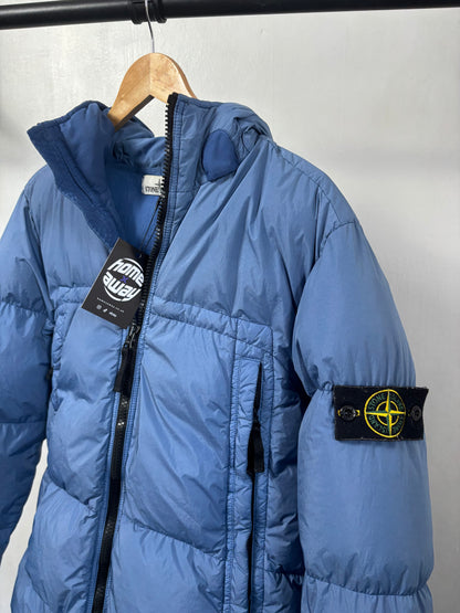Stone Island 2020 A/W Blue Crinkle Reps Down Jacket - M