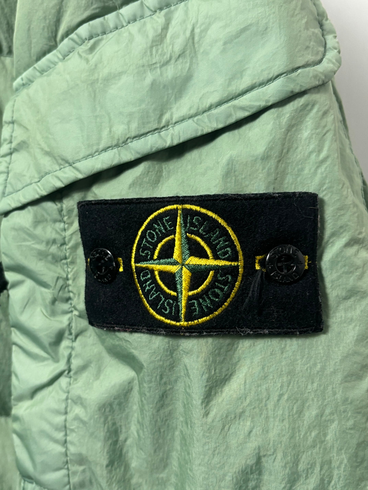 Stone Island 2022 A/W Green Crinkle R-NY Down Puffer Jacket - XXL