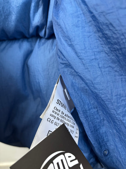 Stone Island 2020 A/W Blue Crinkle Reps Down Jacket - M