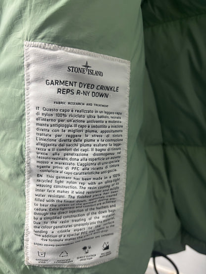 Stone Island 2022 A/W Green Crinkle Reps Down Gilet - M