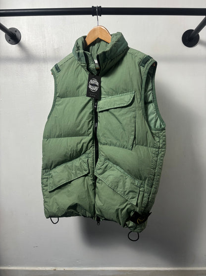 Stone Island 2022 A/W Green Crinkle Reps Down Gilet - M