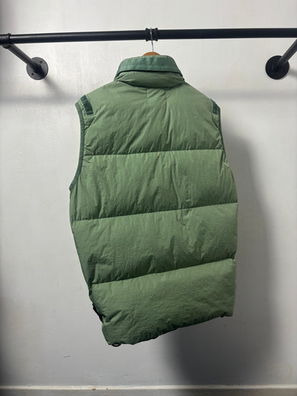 Stone Island 2022 A/W Green Crinkle Reps Down Gilet - M